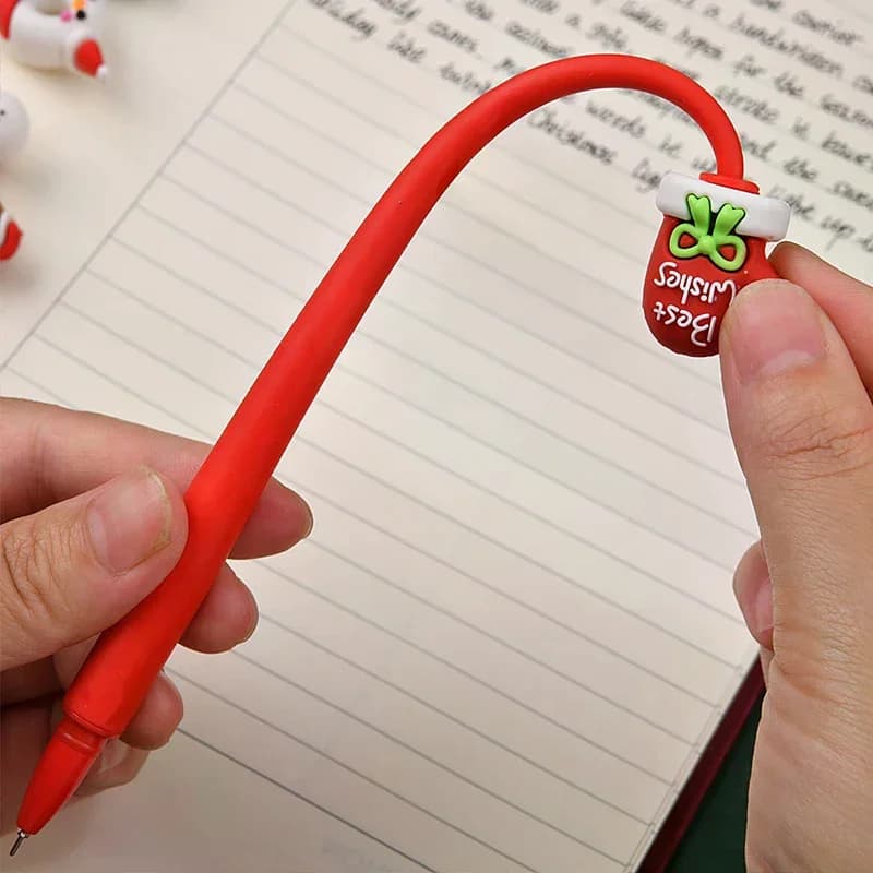 1 Pezzo Penna Gel Kawaii Natalizia 0.5mm Inchiostro Nero, Simpatico Albero di Natale, Alce, Babbo Natale, Pupazzi di Neve, Penna Neutra, Cancelleria Scolastica, Regalo per Bambini