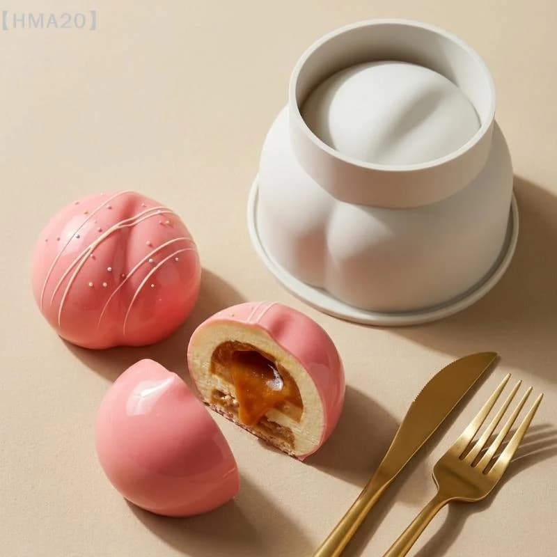 Stampo in silicone a forma di pesca per dolci, stampo 3D a forma di frutta per cioccolato, caramelle, sapone, candele, accessori da cucina, strumento per decorare torte