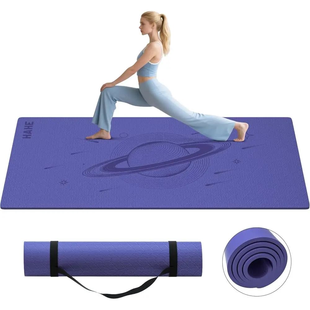 Tappetino Yoga Extra Largo 72x40 Antiscivolo, Spessore 0,4 Pollici per Pilates, Allenamenti e Uso in Palestra Domestica