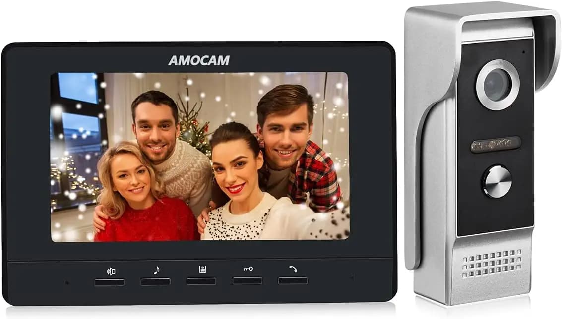 Videocitofono cablato da 7 pollici con telecamera IR, interfono bidirezionale, sblocco e monitoraggio per la sicurezza domestica