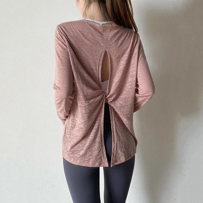 Magliette Sportive da Donna a Maniche Lunghe, Traspiranti e ad Asciugatura Rapida, per Yoga, Corsa, Ciclismo e Allenamento, Abbigliamento Fitness Leggero
