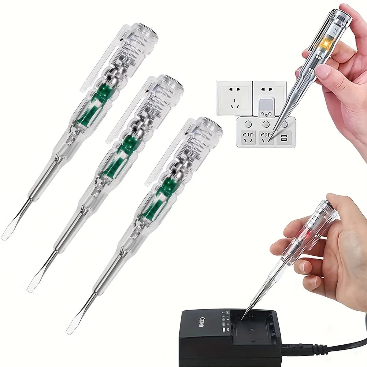 Tester elettrico portatile Penna tester di tensione CA senza contatto impermeabile Torcia a LED Allarme cicalino per giudizio cavi dal vivo/nullo