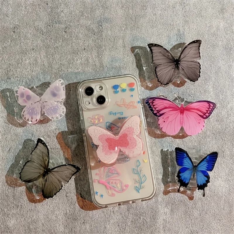 Supporto per presa per supporto per telefono a farfalla in acrilico Accessori per telefoni cellulari alla moda applicabili per la custodia Apple Huawei Xiaomi Samsung