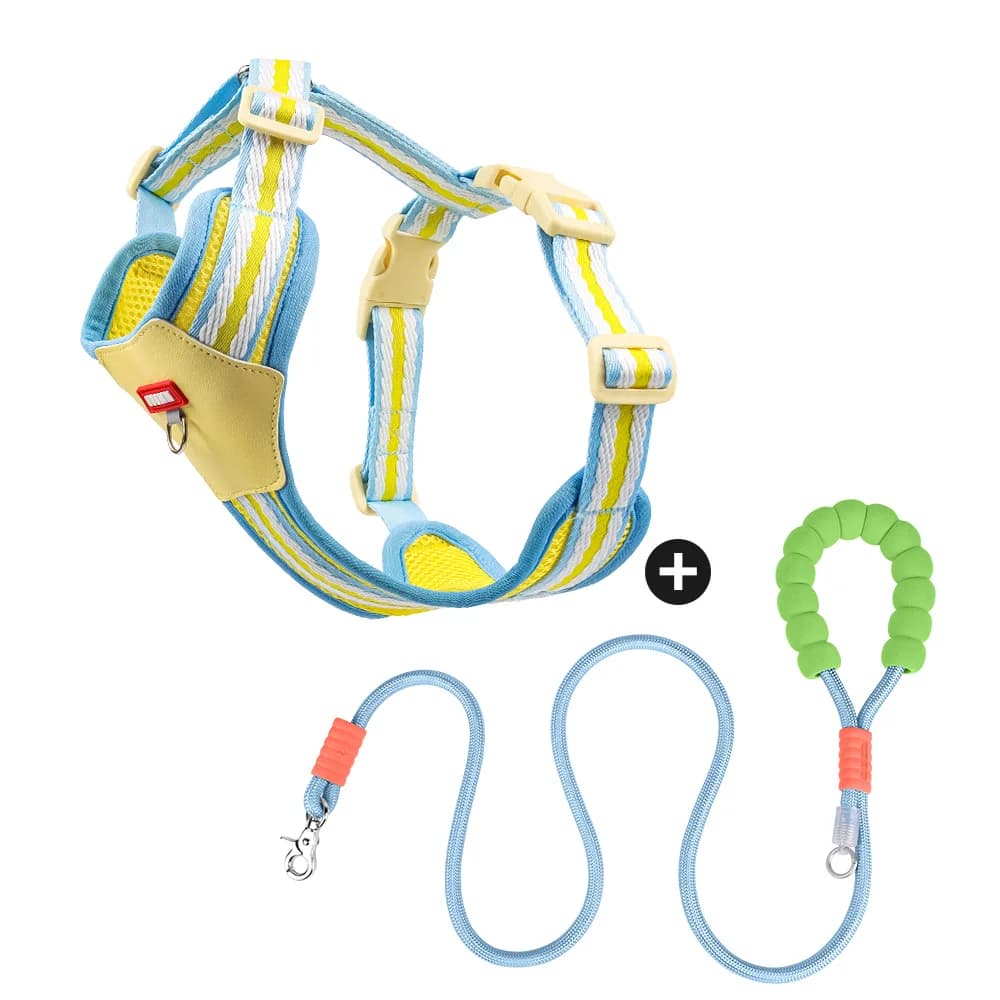 Set imbracatura e guinzaglio per cani in dopamina - Gilet regolabile per imbracatura per animali domestici Guinzaglio per cani Camminata all'aperto per cani di piccola taglia media