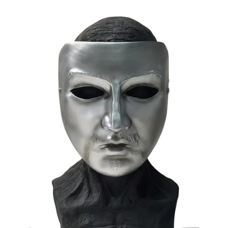 Halloween Baldwin IV Cosplay Mask, Handmade Resin Craft Full Face Mask, Medieval King Masquerade Party Costume Prop Dress‑Up
