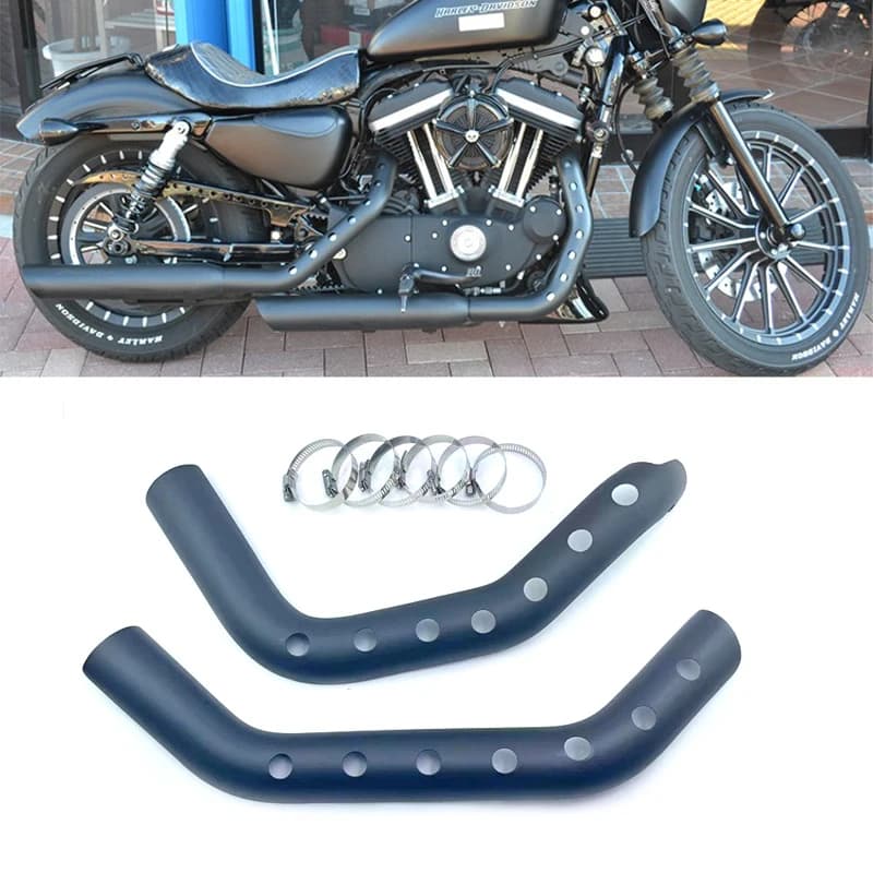 Moto Anteriore tubo di scarico bordo isolante scudo anti-caldo Per Harley XL 883 N/L Ferro 883 1200 Quarantotto Settanta Due