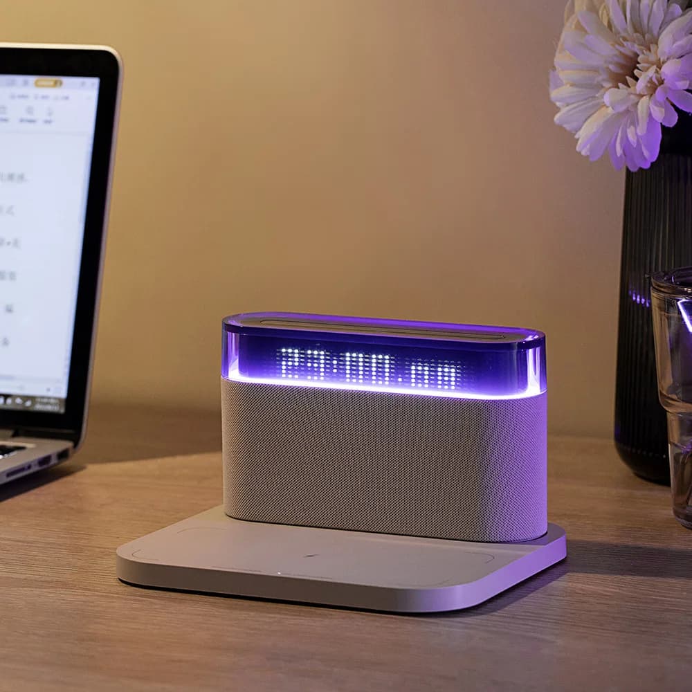 Nuovo altoparlante Bluetooth 5-in-1 S26S 2026 con ricarica wireless per cellulare e orologio, innovativo per casa e camera da letto