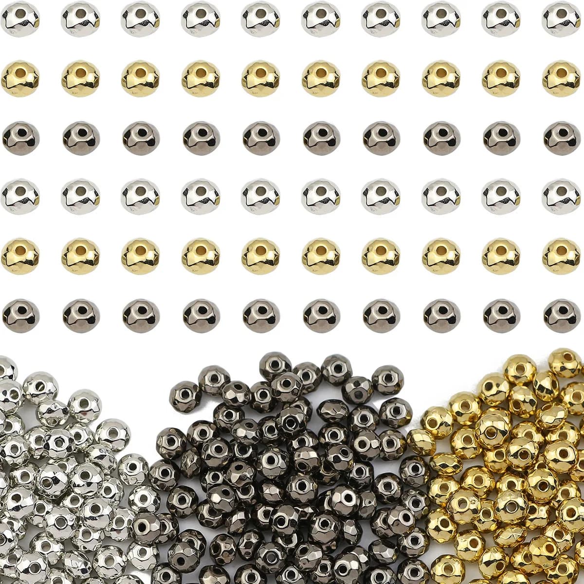 CCB Material Wheel Shape Beads Loose Spacers For Jewelry Making Findings DIY Charms Bracelet Necklace Accessories 6mm 95-480PCS