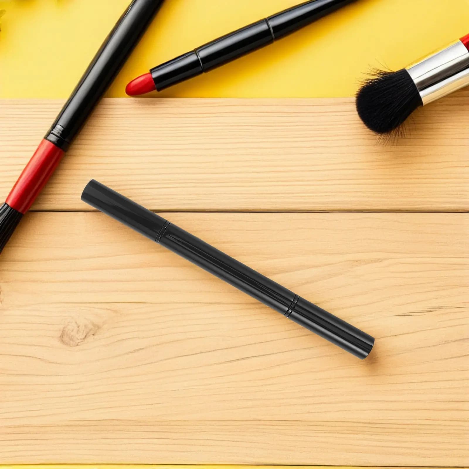 Pennello Doppio per Ombretto con Setole Morbide, Strumento di Precisione per Sfumature e Applicazioni Diffuse, Pennello Trucco a Doppia Punta per Viaggi e Festival