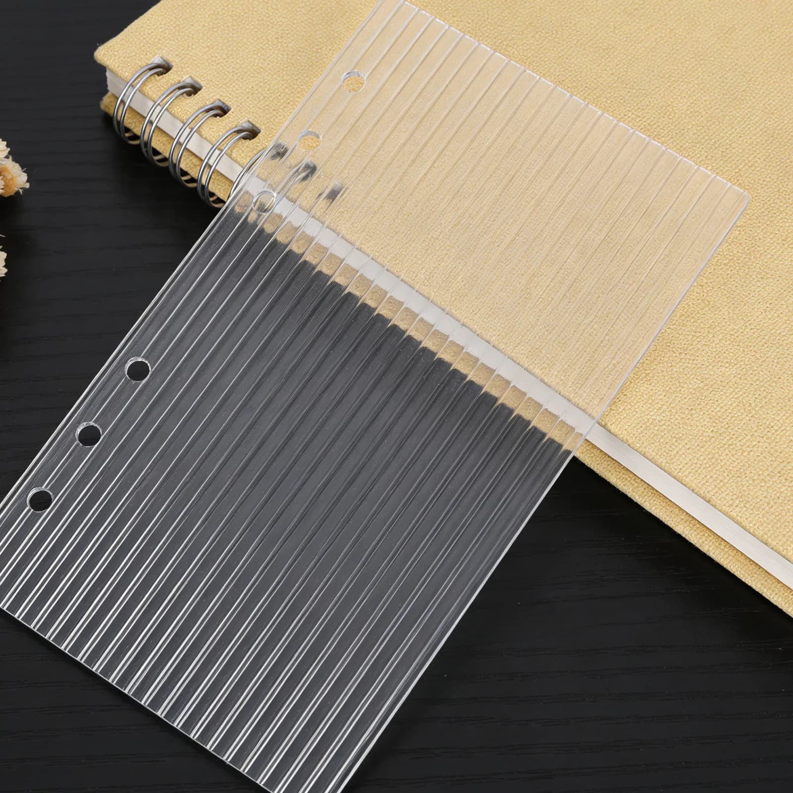 A6 Acrylic Clear Loose Leaf Binder Cover Refillable Planner Shell Detachable Notebook Cover Water Resistant Office School