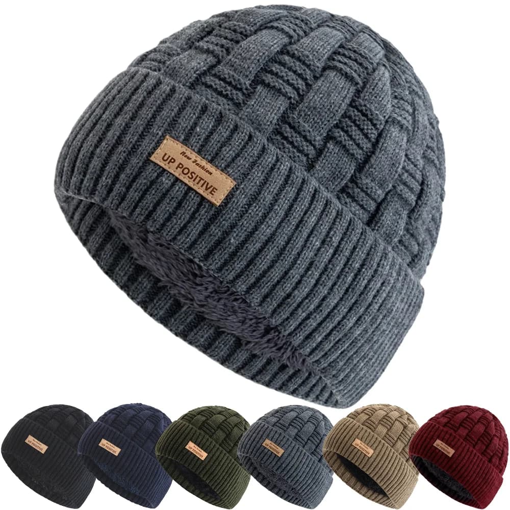 Unisex UP POSITIVE Letter Winter Hats Outdoor Knitted Hats For Men&Women Outdoor Sports Beanies Hats Caps