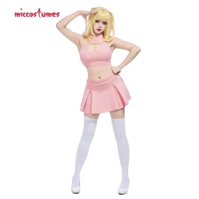 Miccostumes's-8 Costume da Misa da donna Abito rosa Top e gonna con calzini Costumi cosplay di Halloween