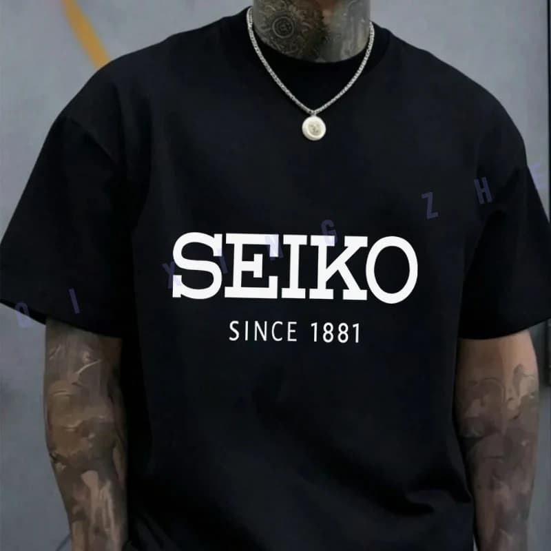 Nuova vendita Maglietta con logo Seiko T-shirt casual in cotone Maglietta sportiva da uomo per l'estate Moto Ciclismo Top Tee 2026