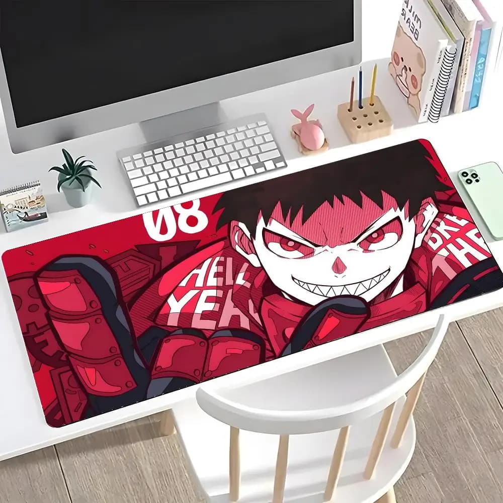 F-Fire F-force anime mouse mat, big mouse mat with reinforced edges, keyboard mat and computer desk
