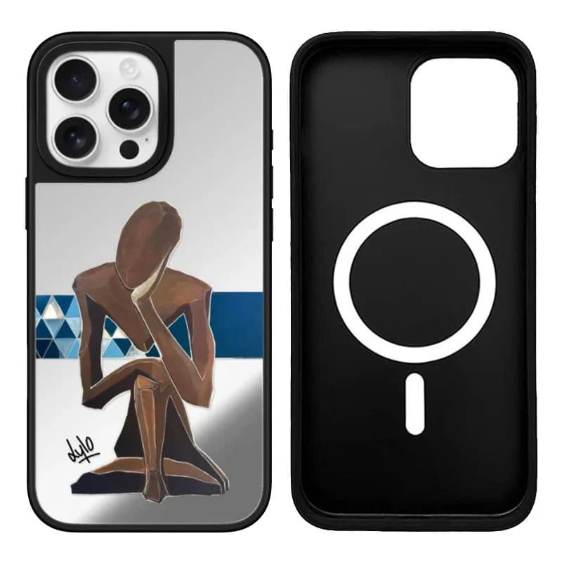 Artistic Graffiti Mirror Magnetic Phone Case Cover for IPhone 17 16 15 14 13 12 Pro Max Case for IPhone 17 Pro Max