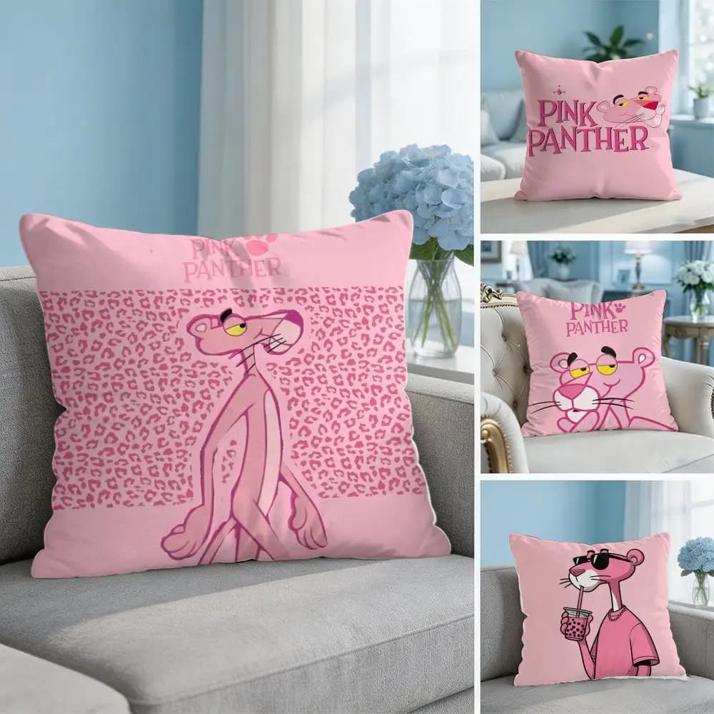 PINK Cute-P-PANTHER Cushion Cover Square Pillow Bedroom Sofa Leisure Comfort Living Room Home Decoration 40X40