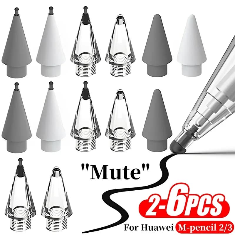 6-2 pezzi per Huawei M-Pencil 2 3 generazione pennini di ricambio punte per penna touch stilo con scatole di immagazzinaggio per M-Pencil 2/3 accessori