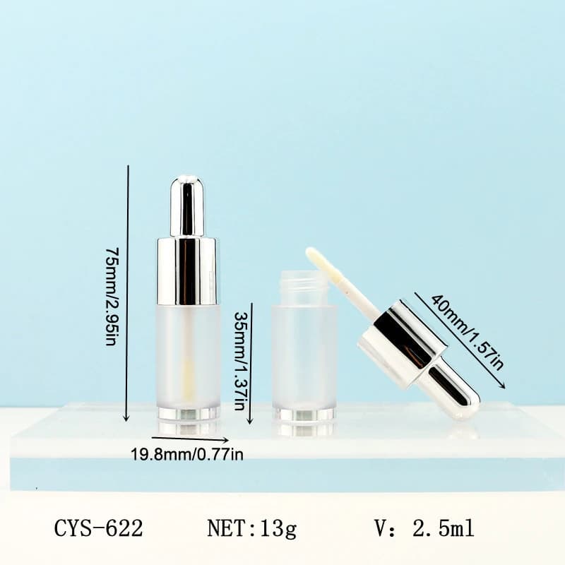 1/5 Pezzi Flacone da Viaggio Vuoto con Pennello Applicatore, Strumenti Cosmetici, Bottiglie Ricaricabili da 2,5 ml per Fondotinta Liquido, Confezione Secondaria