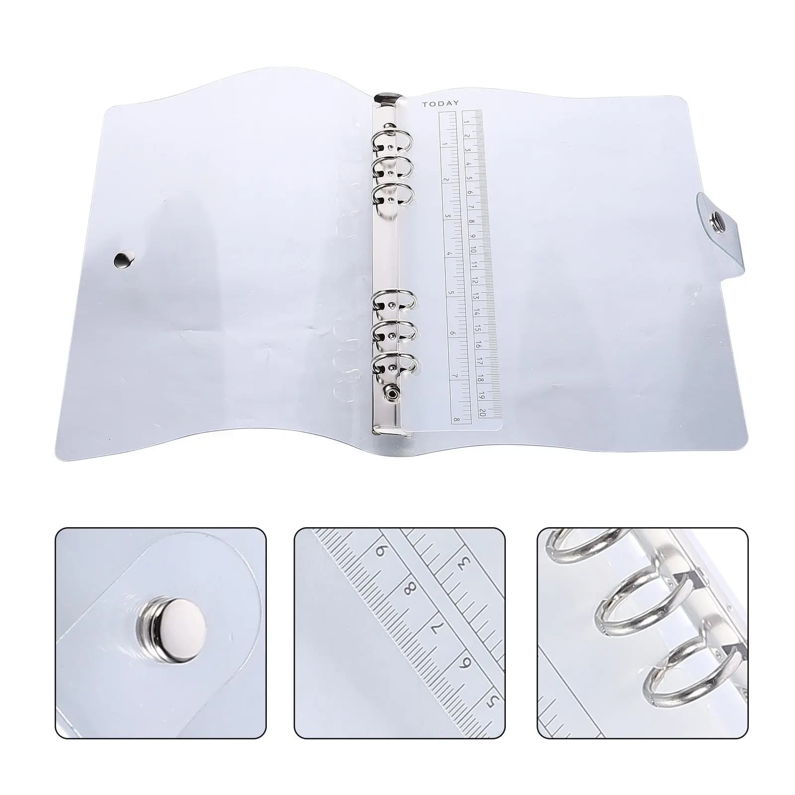 2 Pezzi Copertina Trasparente in PVC per Quaderno A5 con Chiusura a Scatto, Protezione per Agenda, Diario, Blocco da Disegno, Impermeabile e Antiscivolo