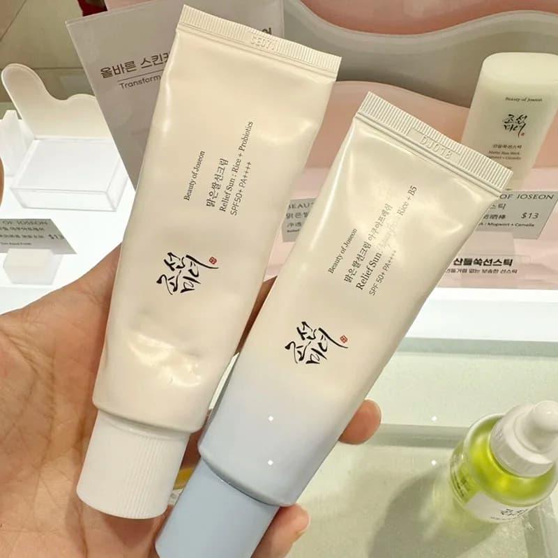Crema solare Beauty of Joseon con probiotici di riso coreano, blocca i raggi solari, crema viso idratante delicata 50ml