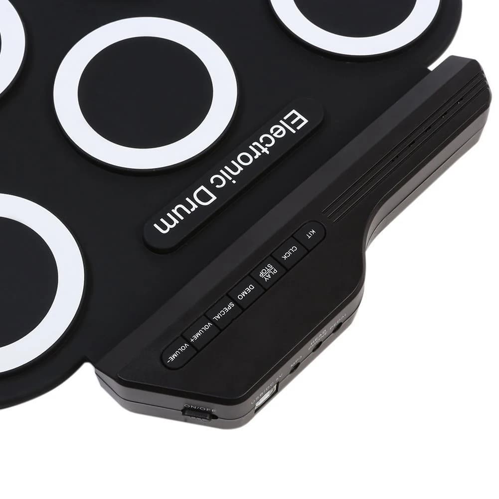 Set di batteria elettronica con bacchette, pedali, pad per esercitarsi arrotolabile, pad digitale per batteria, regalo di compleanno per bambini