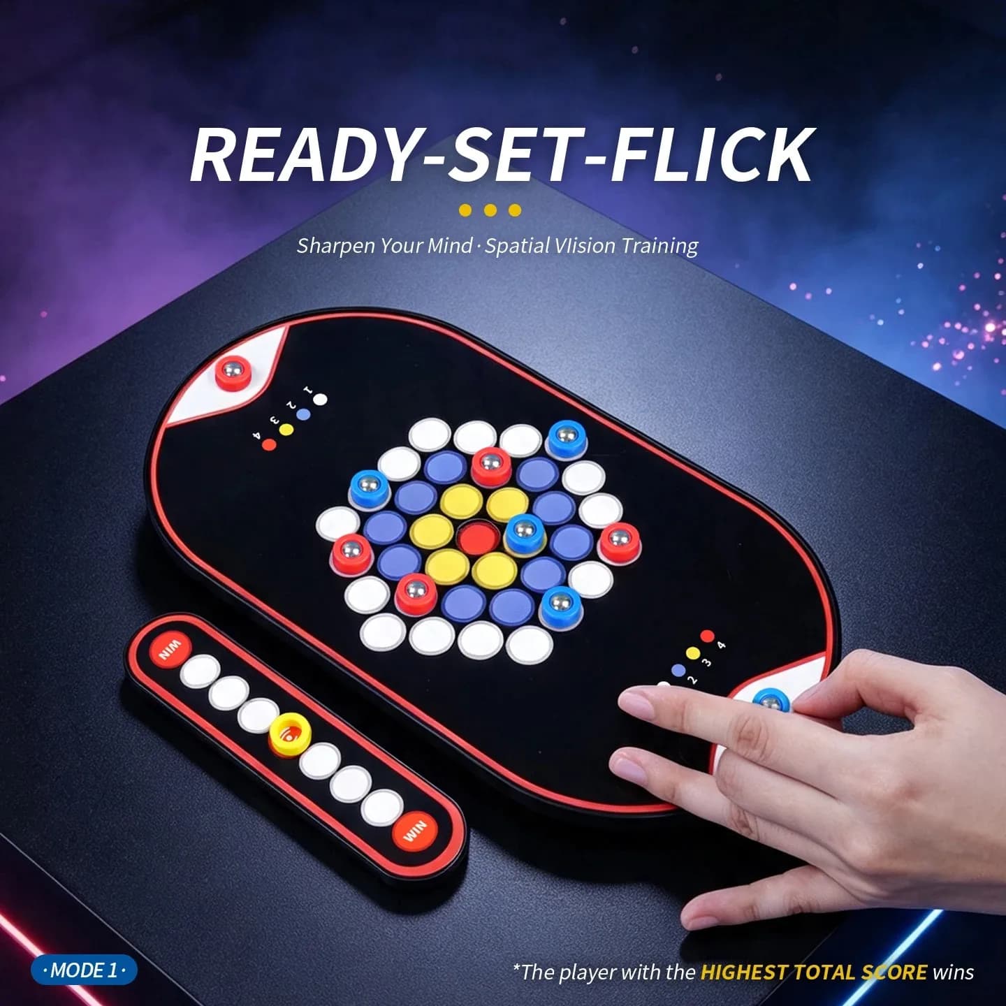 Kids' Educational Magnetic Bounce Chess, Family Interactive Collision Game, Marble Shooting Board Toy For Thinking Training