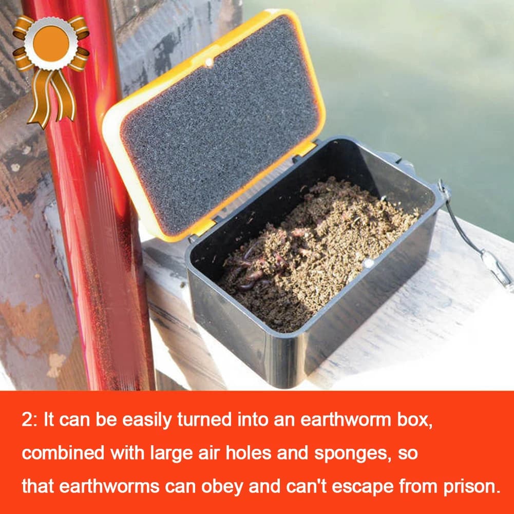 Fishing equipment box Box for storing baits for fishing baits Container box for baits Plastic box for double layer red worm baits for fishing