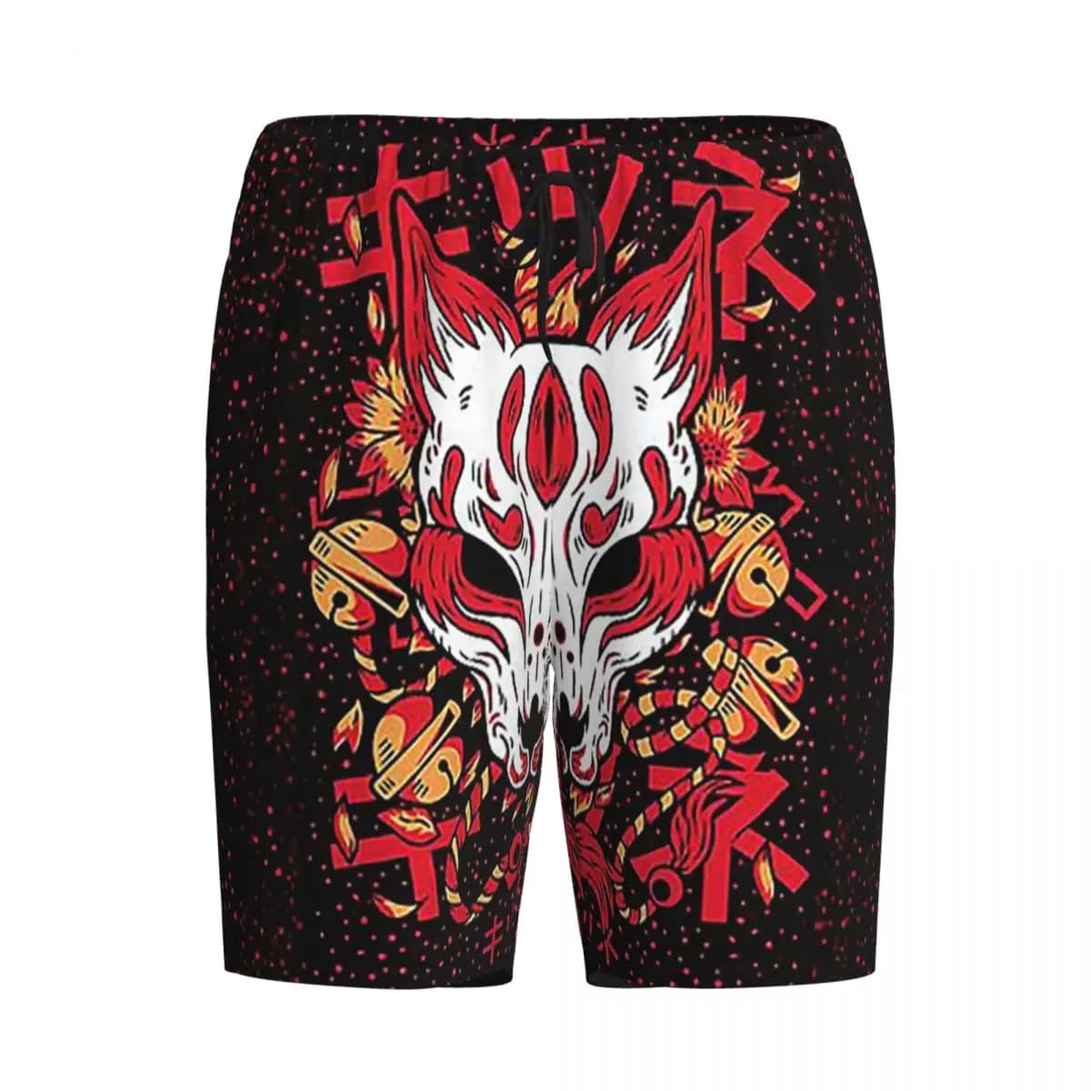 Custom Kitsune Yokai Fox Shorts Sleeping Pants Men Pajama Pants Lounge Sleep Sleepwear Bottoms