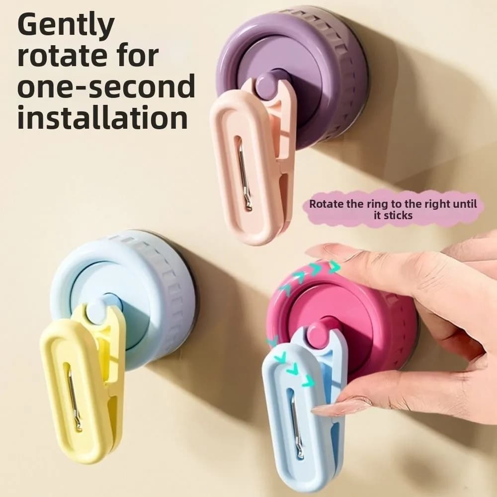Space Saving Rotating Suction Cup Hook Waterproof Strong Load Bearing Utility Hook Lightweight No Drill Wall Clip Kitchen
