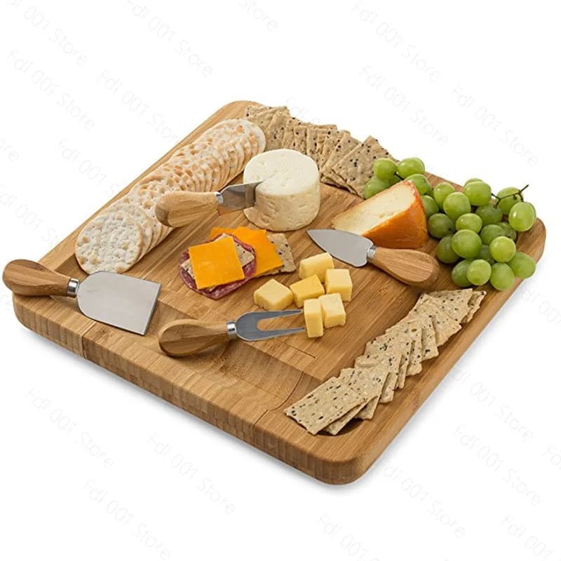 Drawer tray knife set Bamboo cutting board Spot household cheese cutting board set