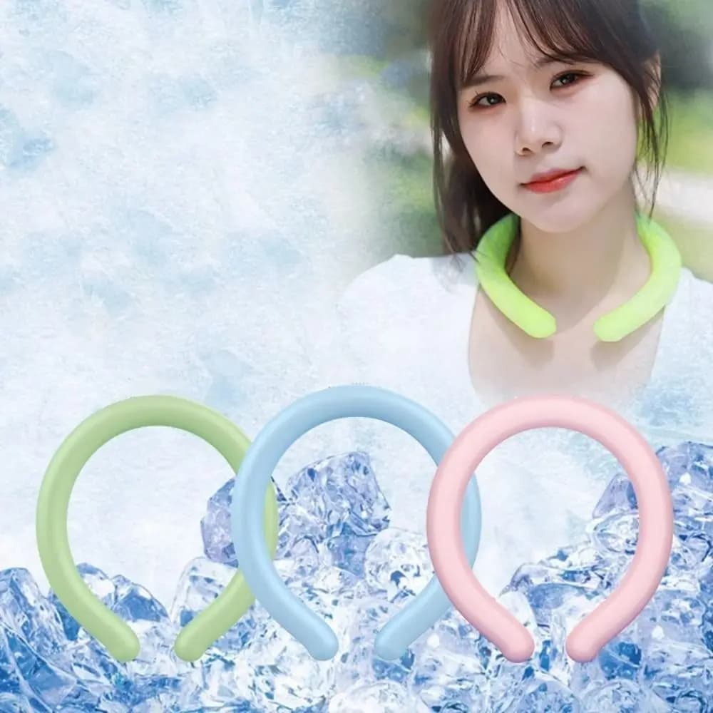 1/2Pcs Cool Tube Neck Cooling Ring Portable Summer Gadget Neck Cooler Collars Wearable Reusable Ice Cushion Pillow Outdoor