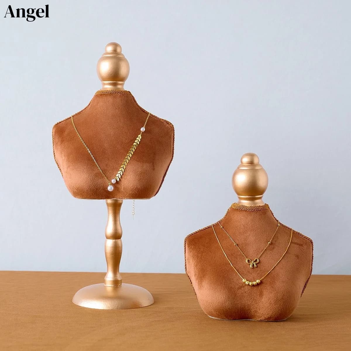 Nuovo espositore per collo di manichino per gioielli, porta vetrina per collane con base staccabile, vetrina e organizer per riporre oggetti
