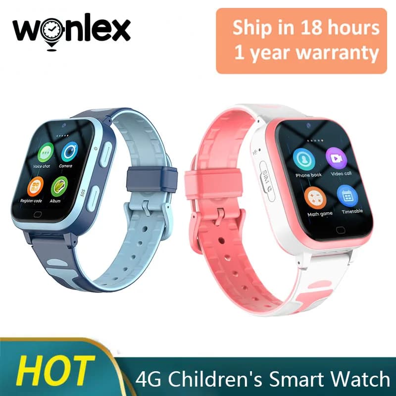 Wonlex Per Bambini 4G Astuto Della Vigilanza GPS WIFI Video Chiamata SOS Kid Astuto Della Macchina Fotografica Localizzazione Tracker Monitor Orologio Del Telefono Impermeabile