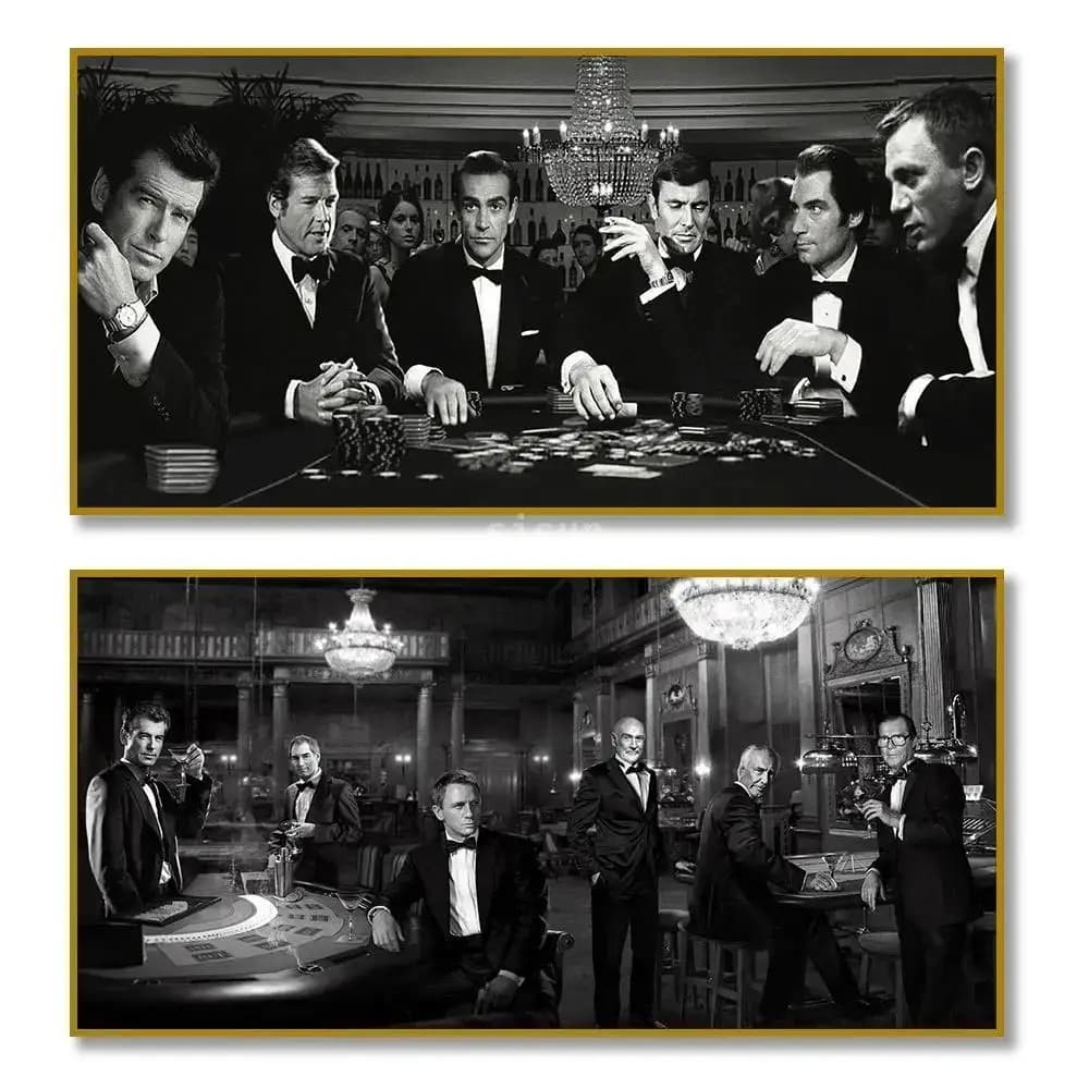Spy Film Classic Poker Canvas Art James Bond Movie Poster soggiorno camera da letto Home Decor