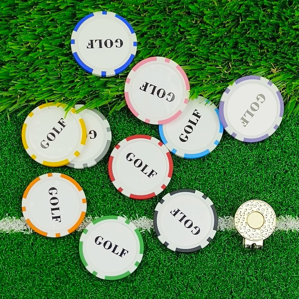 Set di 10 Marcatori per Palline da Golf con Clip per Cappello, 8 Colori, Accessori per Golf all'Aperto, Regalo per il Gioco Per la festa del papà