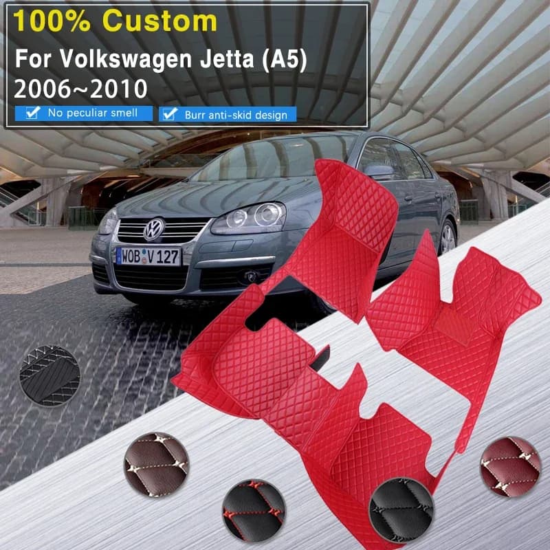 Tappetini per auto RHD di qualità per VW Volkswagen Jetta Bora GLI Vento A5 MK5 1K 2006 ~ 2010 Tappetini in pelle Tappetini Tappeti Auto A