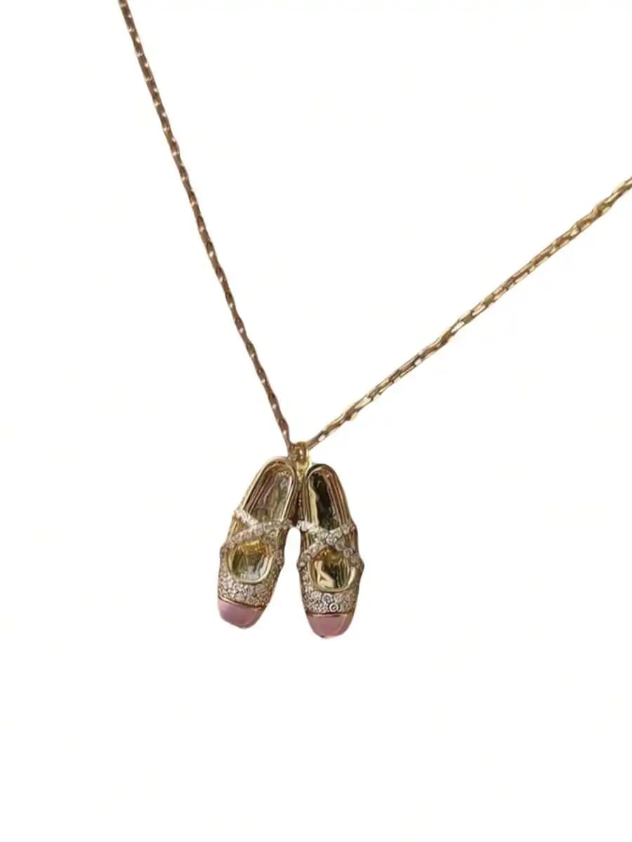 Ballerina Slippers Pendant Necklace For Women Dancing Lover Birthday Gift