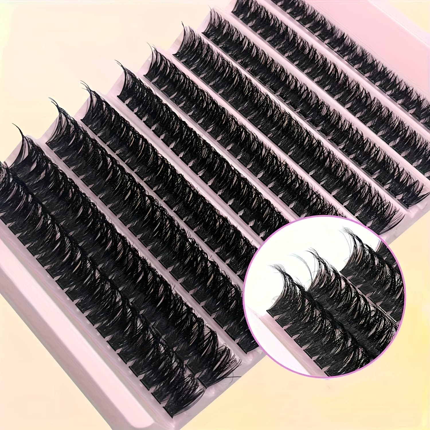 Kit estensione ciglia fai da te, set estensione ciglia 200 pezzi set ciglia singole spesse 80D rotolo D grappolo ciglia finte 9-16mm casa ey