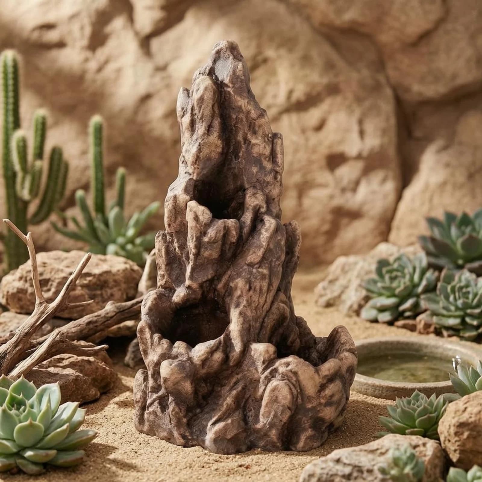 Reptile Rock Hide Cave Hollow Openings Artificial Mountain Cave Rockery Hide Rough Surface Climbing Rock Decor Irregular Shape