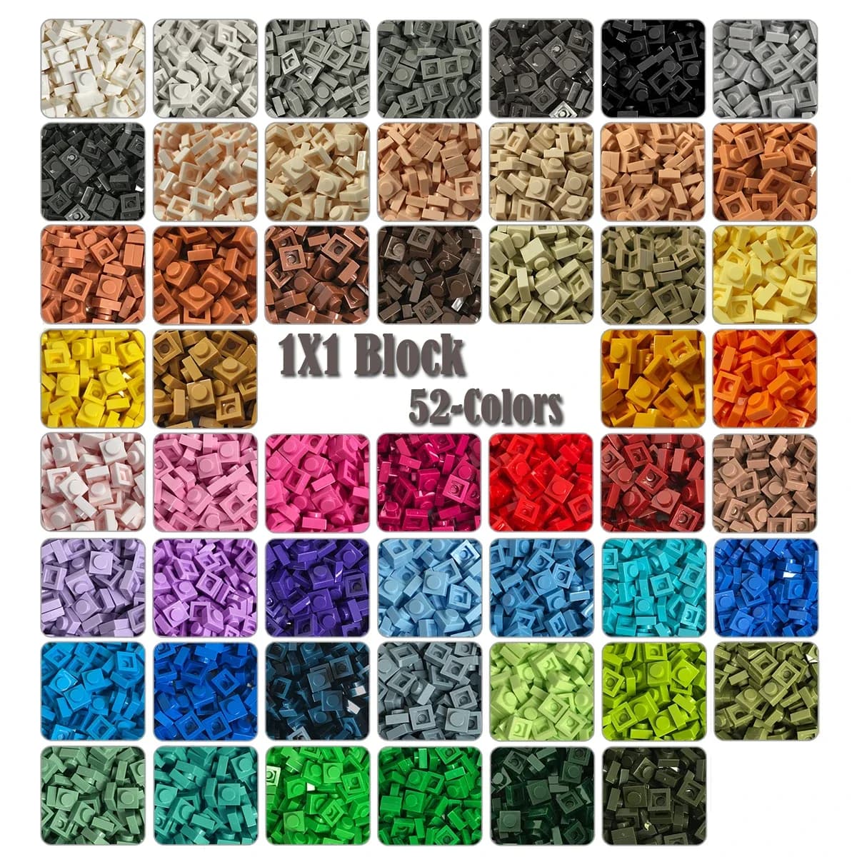 500 pz/lotto 100G Piastra 1x1 Building Block MOC Parti FAI DA TE Pixel Art Codice QR Mattone Mosaico Giocattoli Per Bambini 52 Colori Compatibile