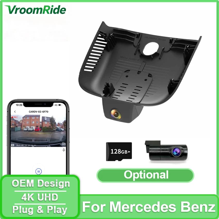 Dash Cam Plug and Play 4K UHD, Registratore Video per Auto con Visione Notturna per Mercedes Benz A CLA W177 V177 C118 AMG A35 A45 CLA35 CLA45