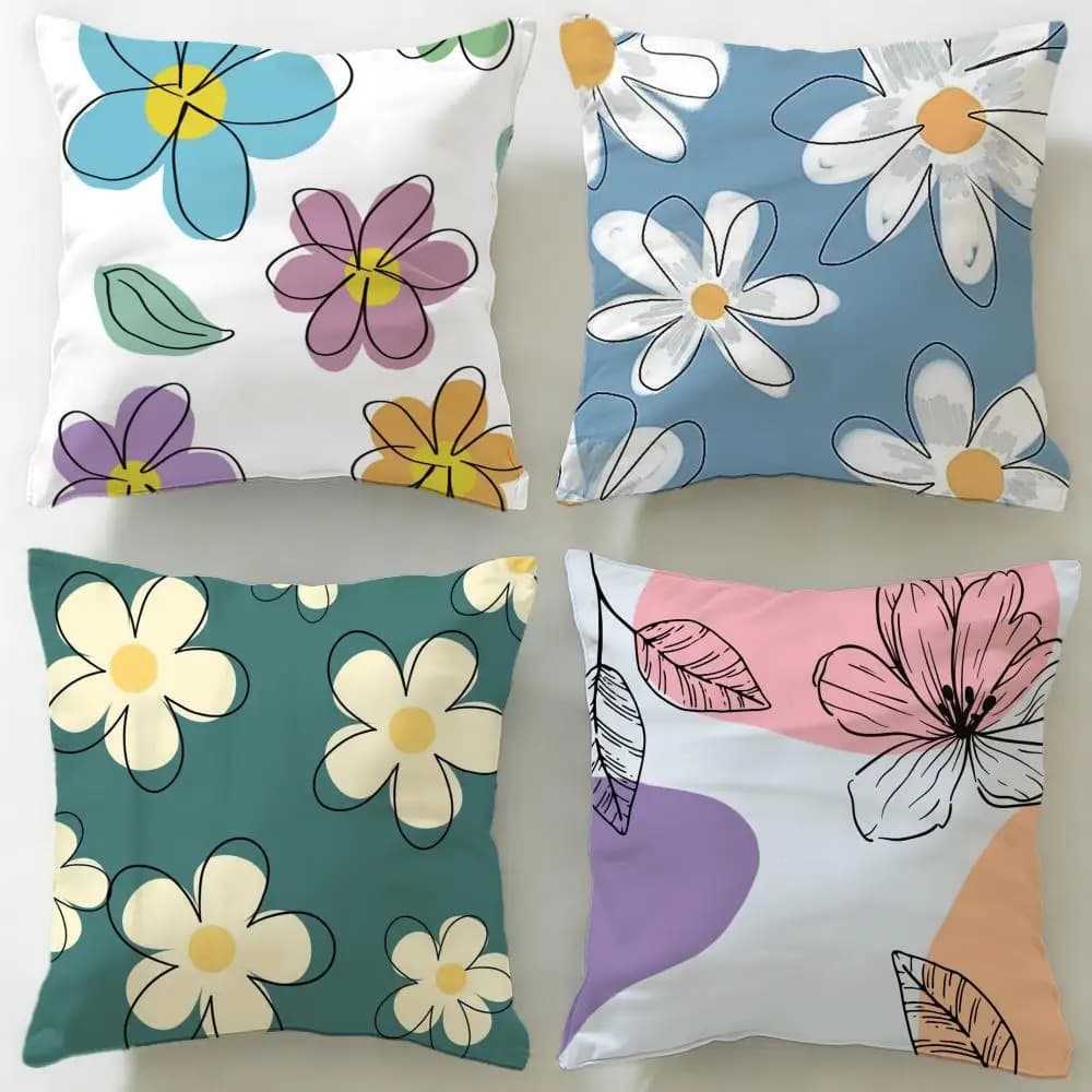 Federa per cuscino con motivo classico a fiori, morbida e facile da lavare, versatile per divano, letto, viaggi e ufficio