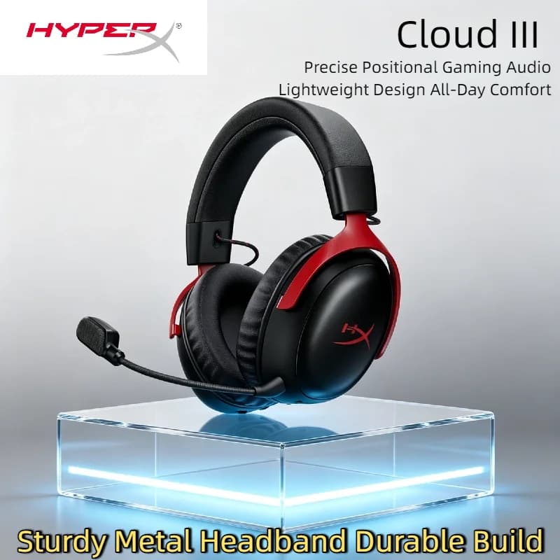 Cuffie da gioco USB cablate HyperX Cloud III con audio DTS, supporto microfono con software HyperX, compatibili con Xbox, PS, Switch, PC