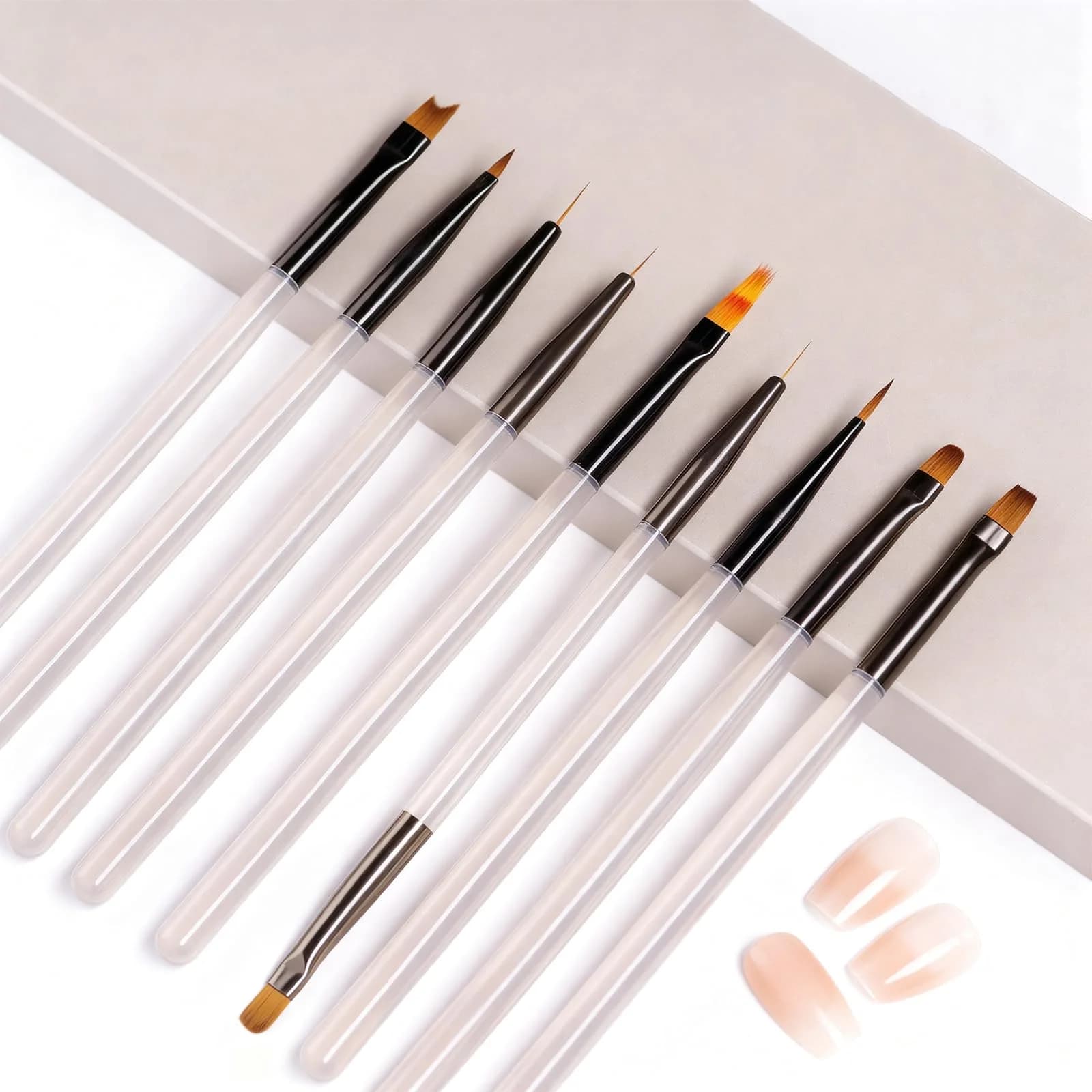 9Pcs Nail Brush Liner DIY Painting Pen UV Gel Manicure Acrylic Drawing Brush for Nail Art Design Nails Tip Display Painting Tool