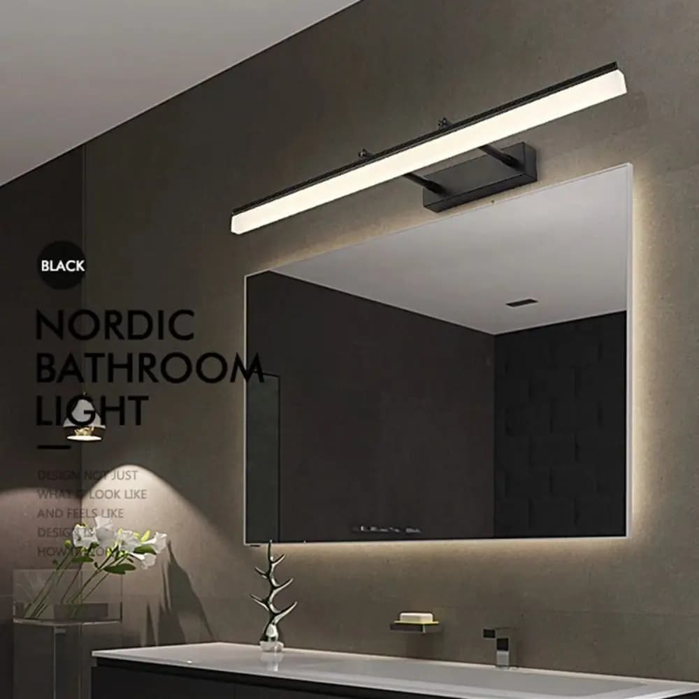Electroplate 9W 40CM LED Wall Light No-Drill Retractable Bathroom Mirror Lamp Waterproof Anti-fog Makeup Mirror Light Cabinet
