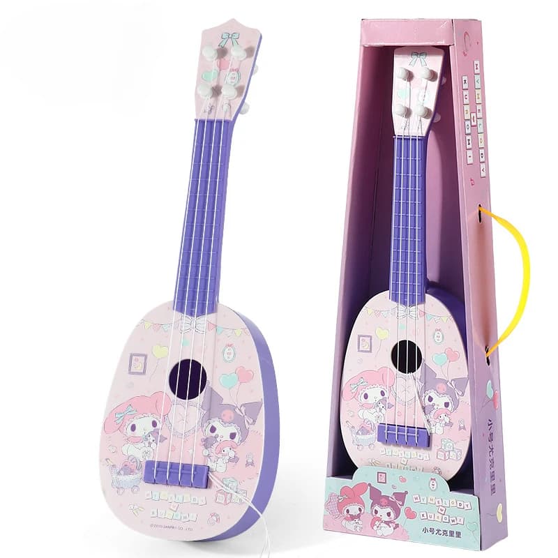Sanrio Bambini Ukulele Kawaii Anime Kuromi Ukulele Personaggio carino Principianti Strumenti musicali Chitarra per bambini Giocattoli Regali per ragazze