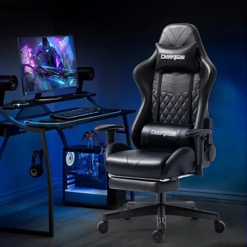 # Per sedia da gioco Sedia da ufficio con poggiapiedi Massaggio Computer da corsa Sedia da scrivania reclinabile ergonomica in pelle regolabile e