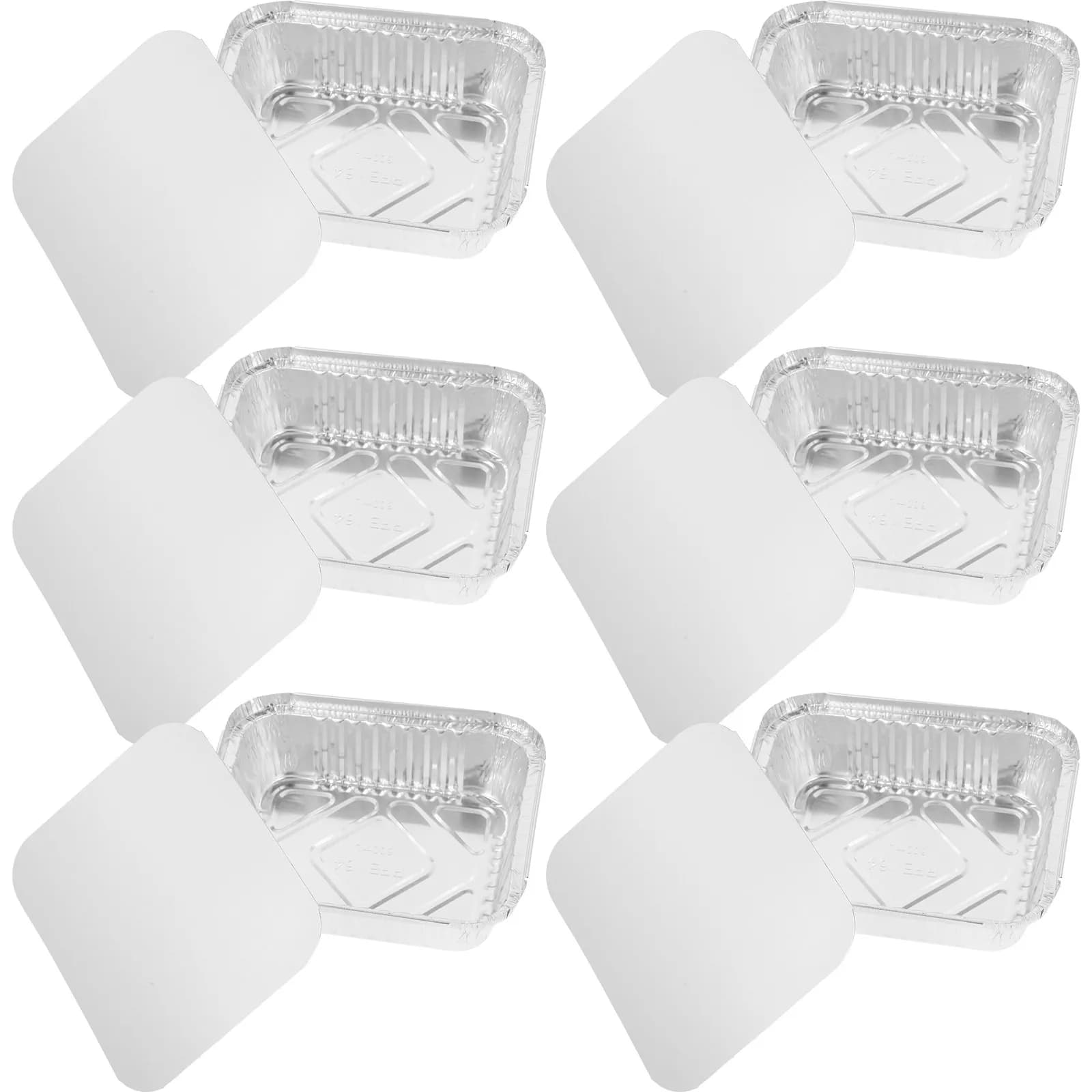 50 Pieces Aluminum Boxes Heat Resistant, Disposable Cans for Air Fryer, Oven, Microwave, Barbecue, for Cooking Fish, Meat, Cheese