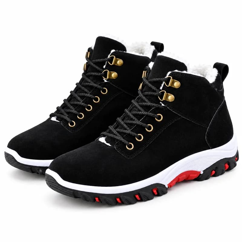 Stivali caldi da uomo Stivali da neve Sneakers calde invernali con fluff Scarpe da trekking per esterni Scarpe da lavoro antiscivolo per uomo Stivali con plateau
