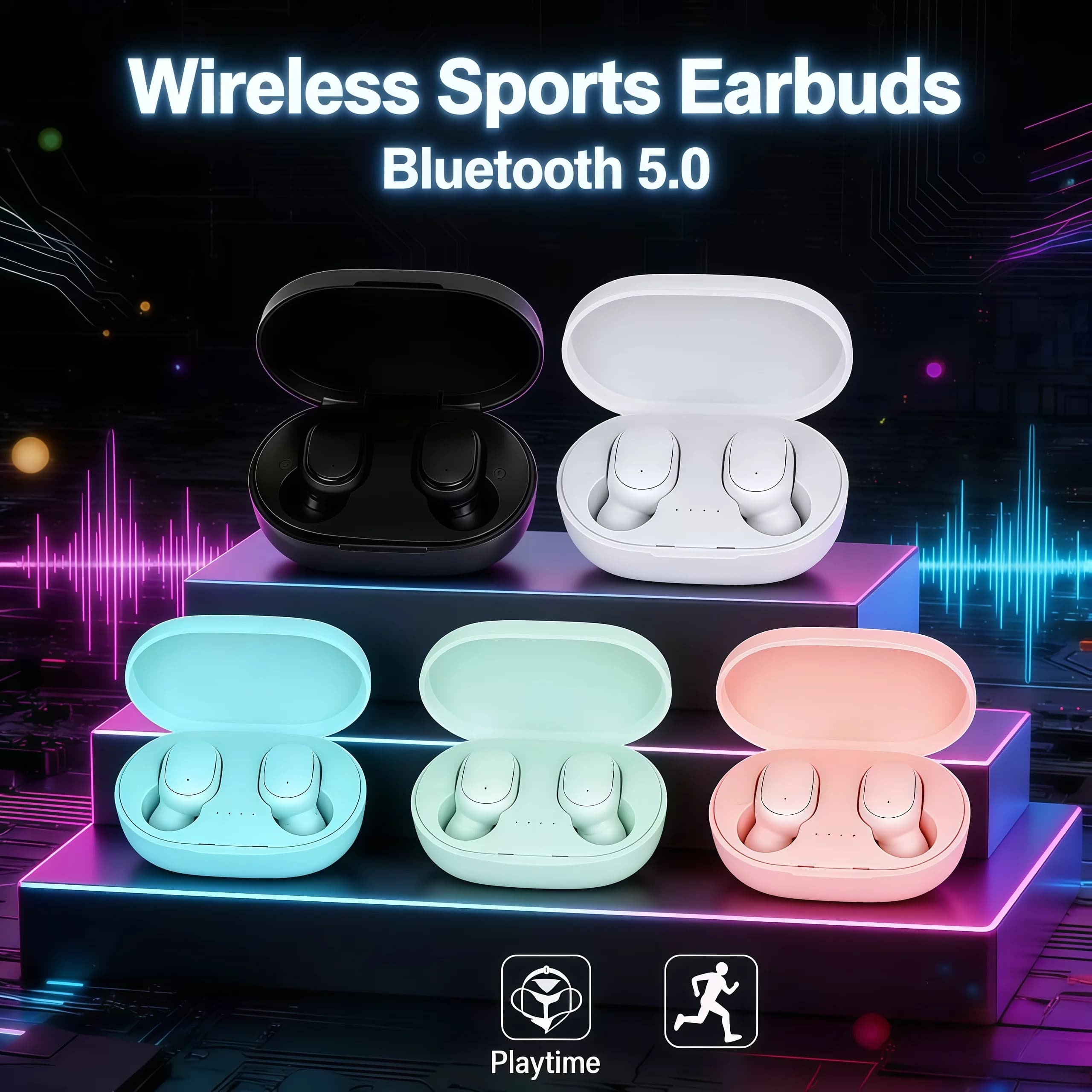 A6S Wireless Headphones Bluetooth Fone Mini Headphones with Microphone Charging Box Sports Play Headphones for iPhone Xiaomi